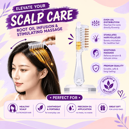 2 in 1 Hair Oil Applicator Comb – Mess-Free Scalp Oiling & Massager